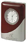rosewood and silver desk clock